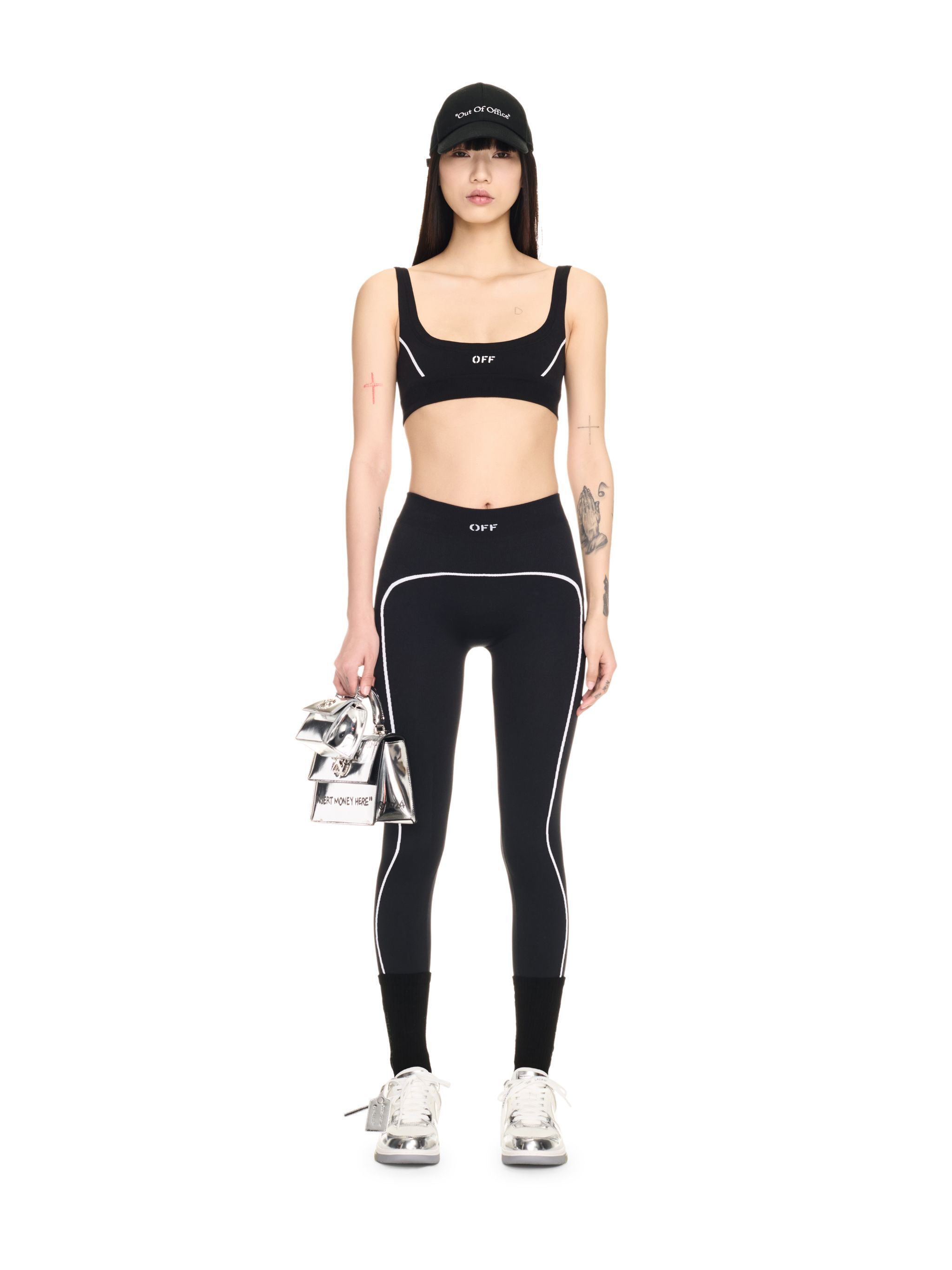 OFF WHITE Leggings Neri Senza Cuciture Con Logo Off NERO OWVV015C99KNI002