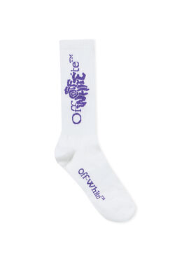 OFF WHITE Diagonal Vulcanized Mid Socks WHITE - VIOLET OWRA039F25KNI003