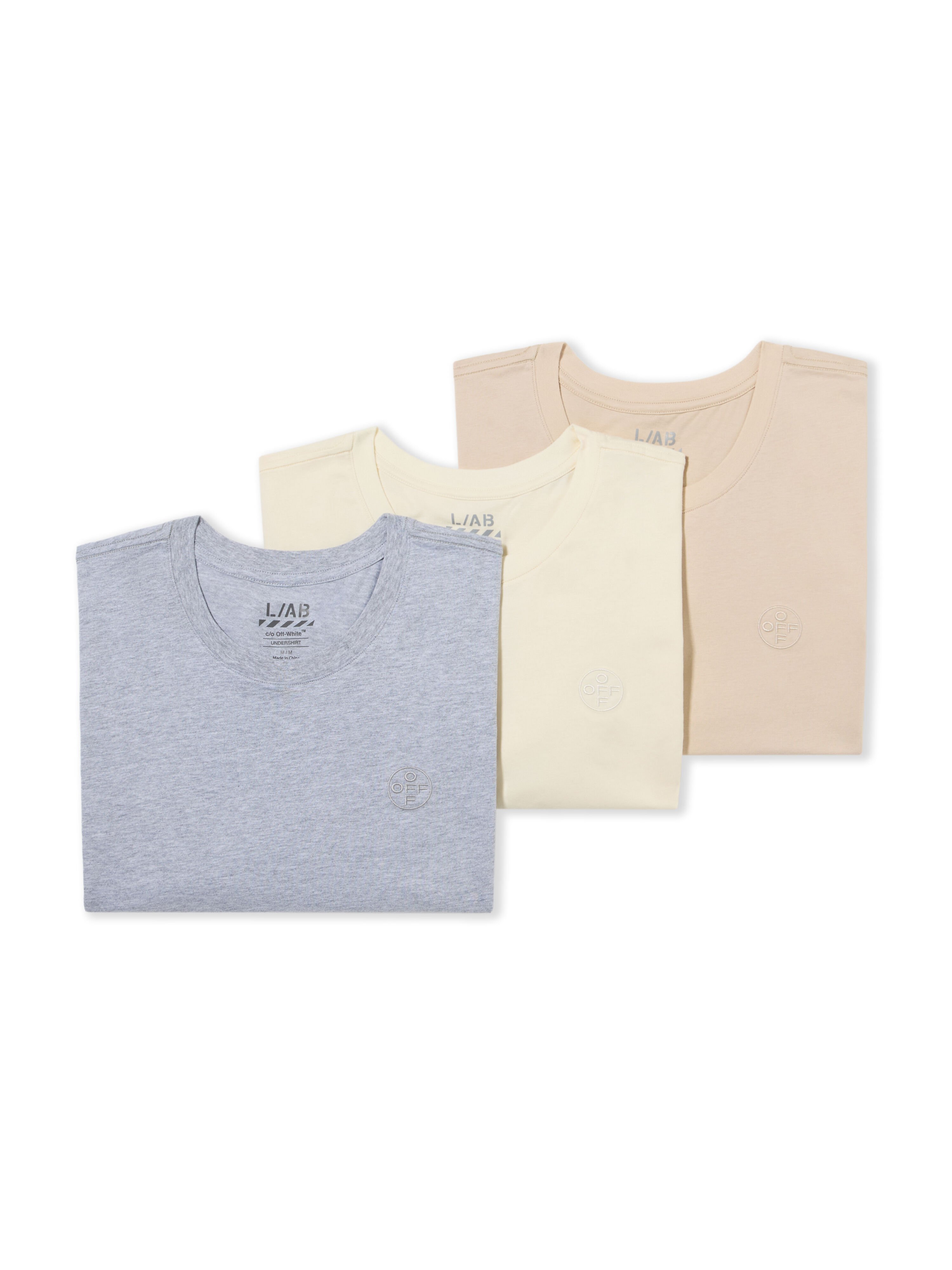 LAB L/AB Off Logo Undershirts - 3 Pack MARSHMALLOW/BIRCH/HEATHER GRAY LAB90461