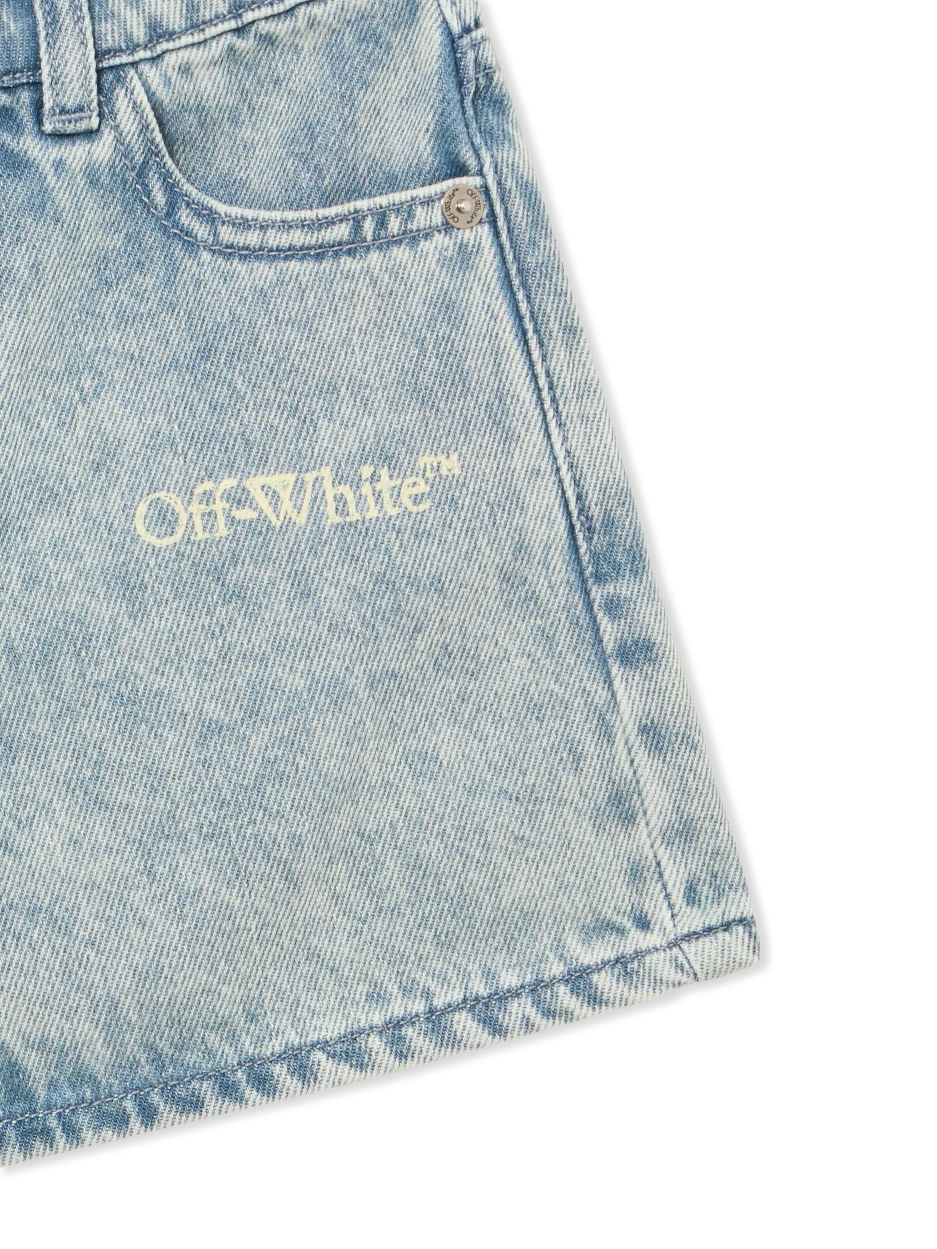 OFF WHITE Bookish Denim Short LIGHT BLUE 44GYC004S26D001