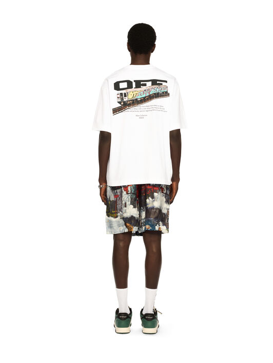 OFF WHITE Train Off Skate Logo Tee WHITE - BLACK OMAA120F25JER004