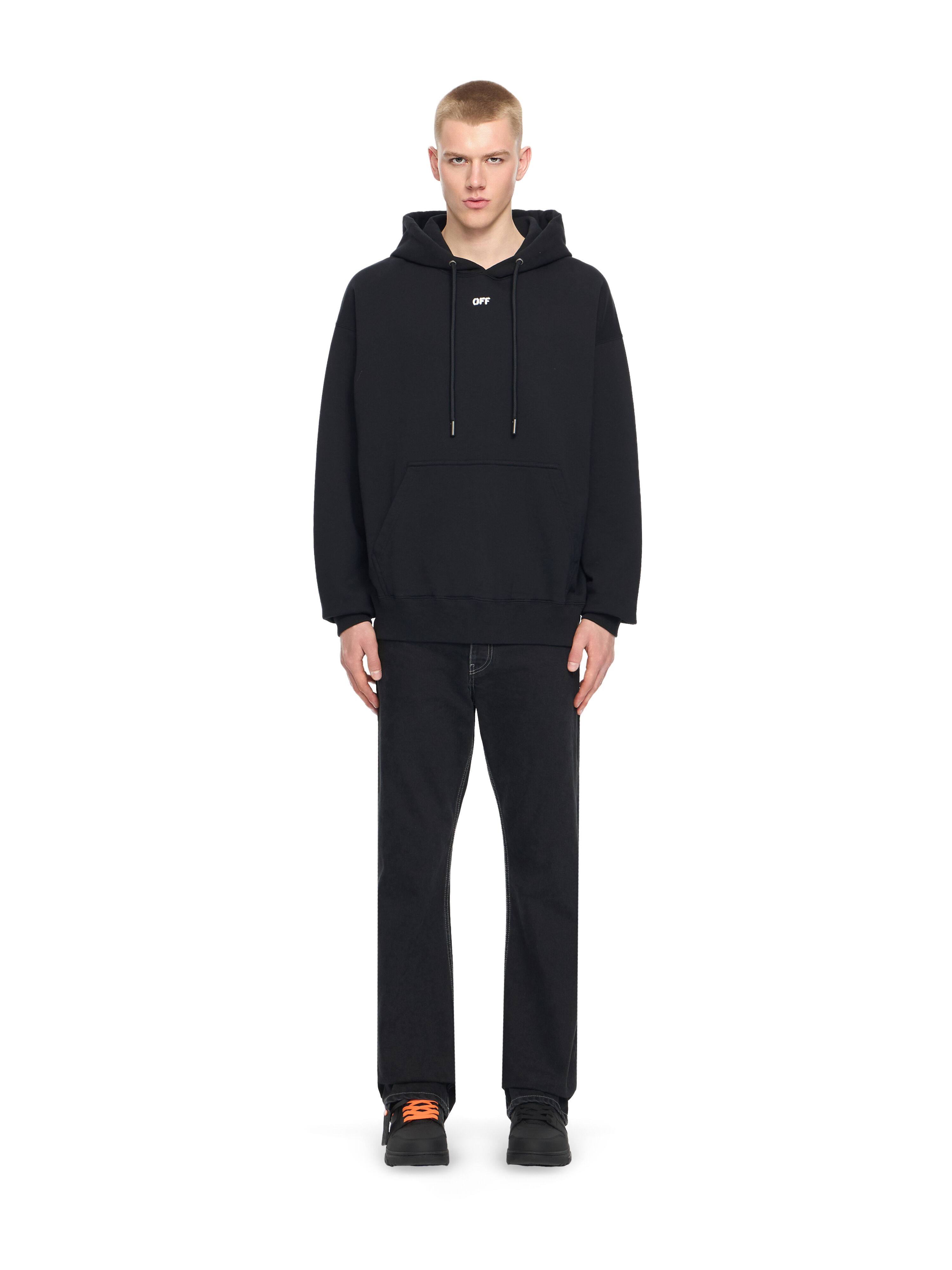 OFF WHITE Paint Arrow Skate Hoodie BLACK 44MBB085S26F00K