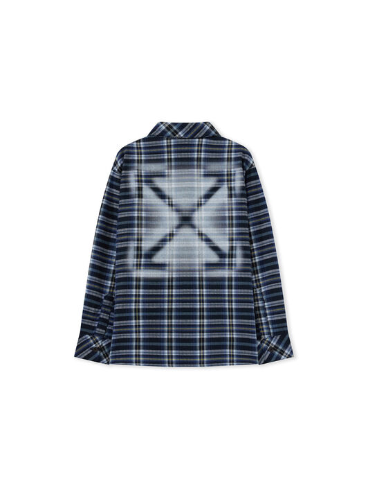 OFF WHITE Arrow Spray Flannel Long Sleeve Shirt BLUE NIGHTS 44BGE007F26F001