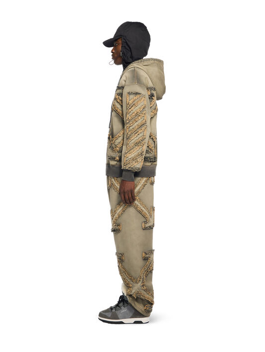 OFF WHITE Distressed Denim Arrow Jogger Pants BLACK TEAL - BLACK TEAL OMYB01DW25DEN002