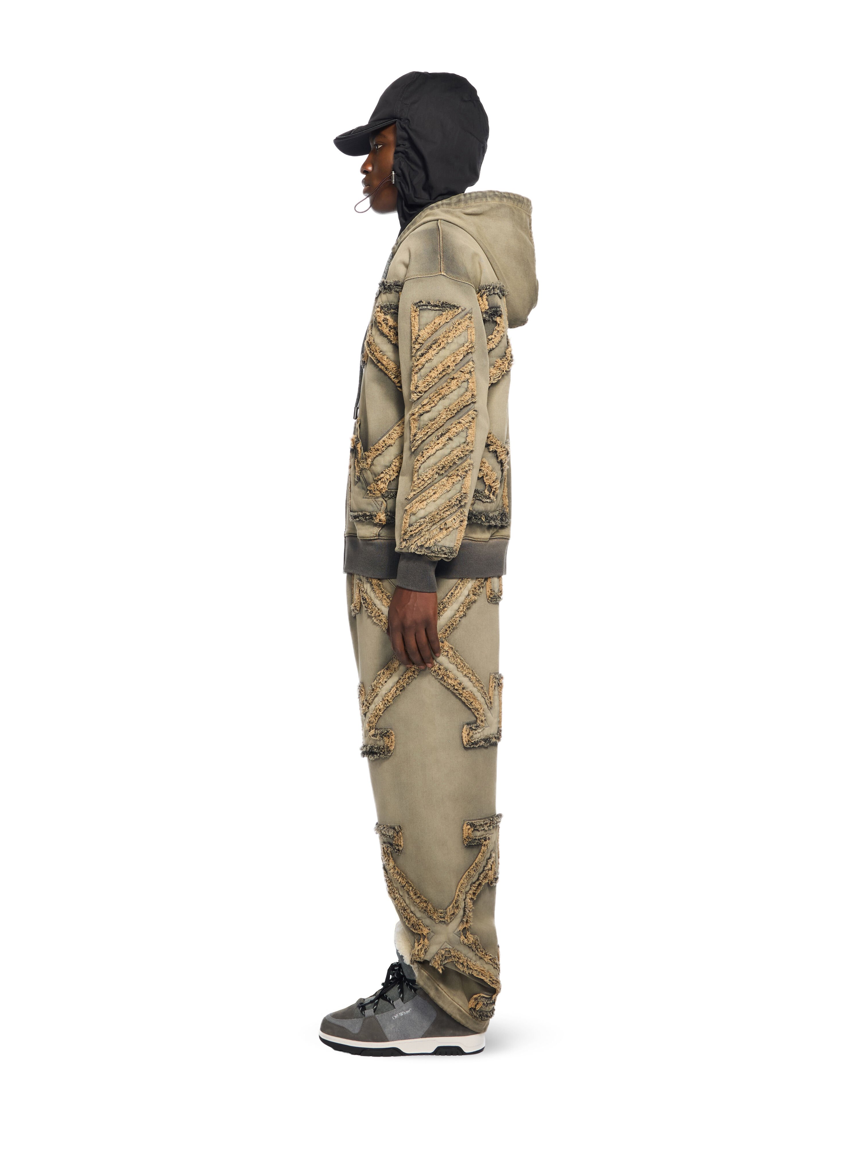 OFF WHITE Distressed Denim Arrow Jogger Pants BLACK TEAL - BLACK TEAL OMYB01DW25DEN002