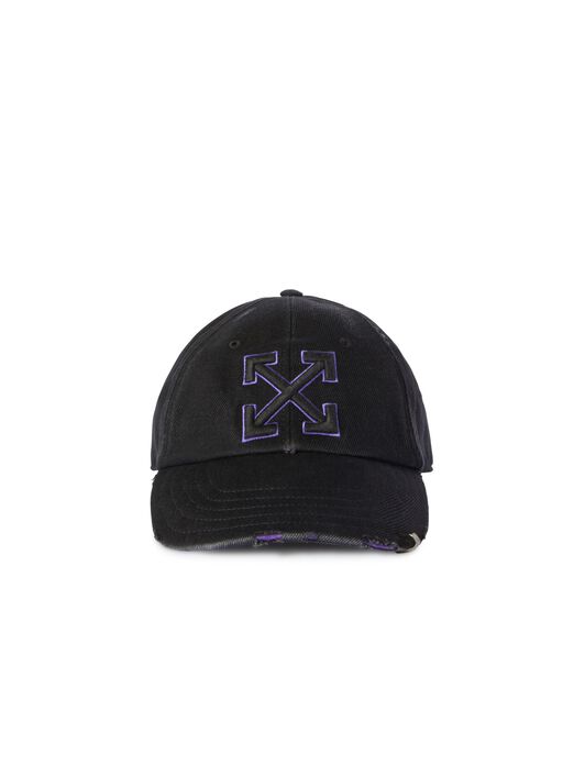 OFF WHITE Distressed Denim Baseball Cap Black BLACK OWLA017S25DEN003