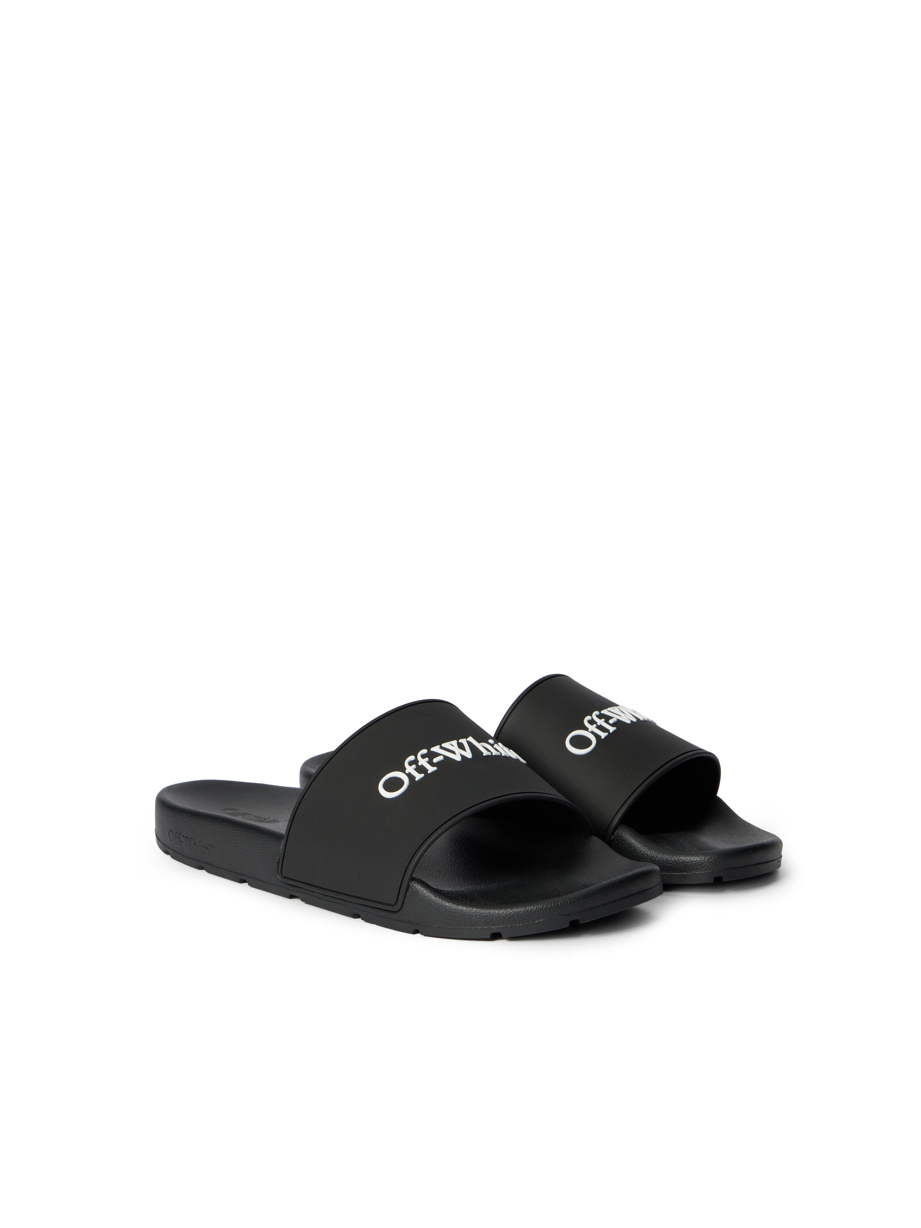 OFF WHITE Bookish Slide Sandals BLACK - WHITE OMIU002C99MAT002