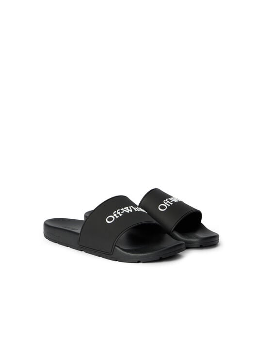 Bookish Slide Sandals OFF WHITE Bookish Slide Sandals BLACK - WHITE OMIU002C99MAT002