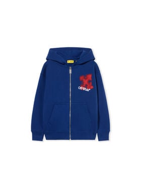 OFF WHITE Arrow Spray Zip Logo Hoodie BLUE - RED OBBE001F25FLE001