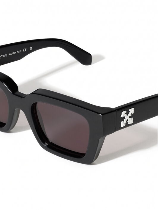 Virgil L Dark Grey Lens Sunglasses OFF WHITE Virgil L Dark Grey Lens Sunglasses Shiny Black OW1022100753