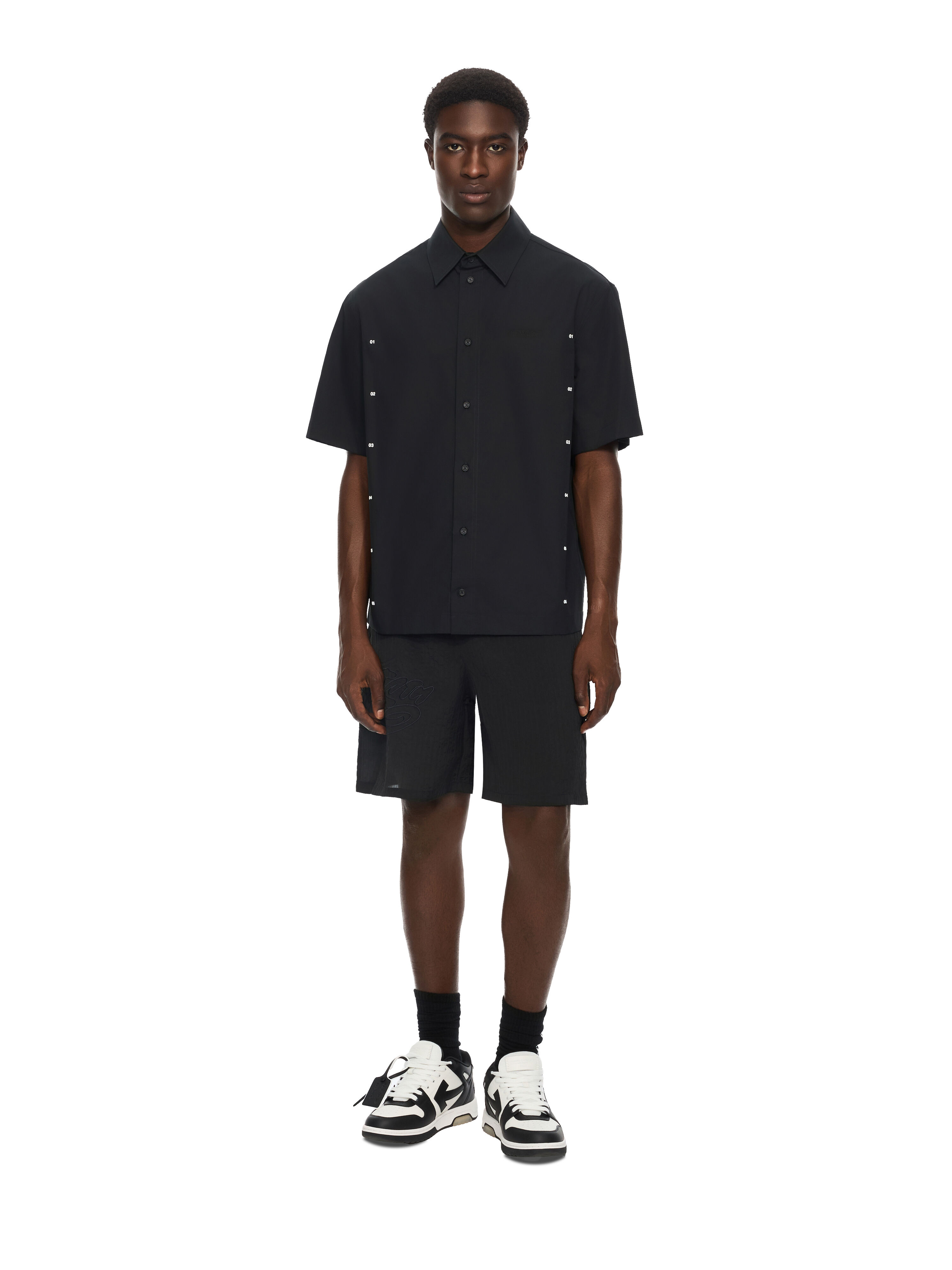Chakra Arrow Poplin Slim Bowling Shirt OFF WHITE Chakra Arrow Poplin Slim Bowling Shirt BLACK 44MGG01PF26F003