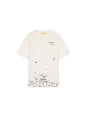 OFF WHITE Safety Pins Graphic Logo T-Shirt WHITE - BLACK OBAA002F25JER00H