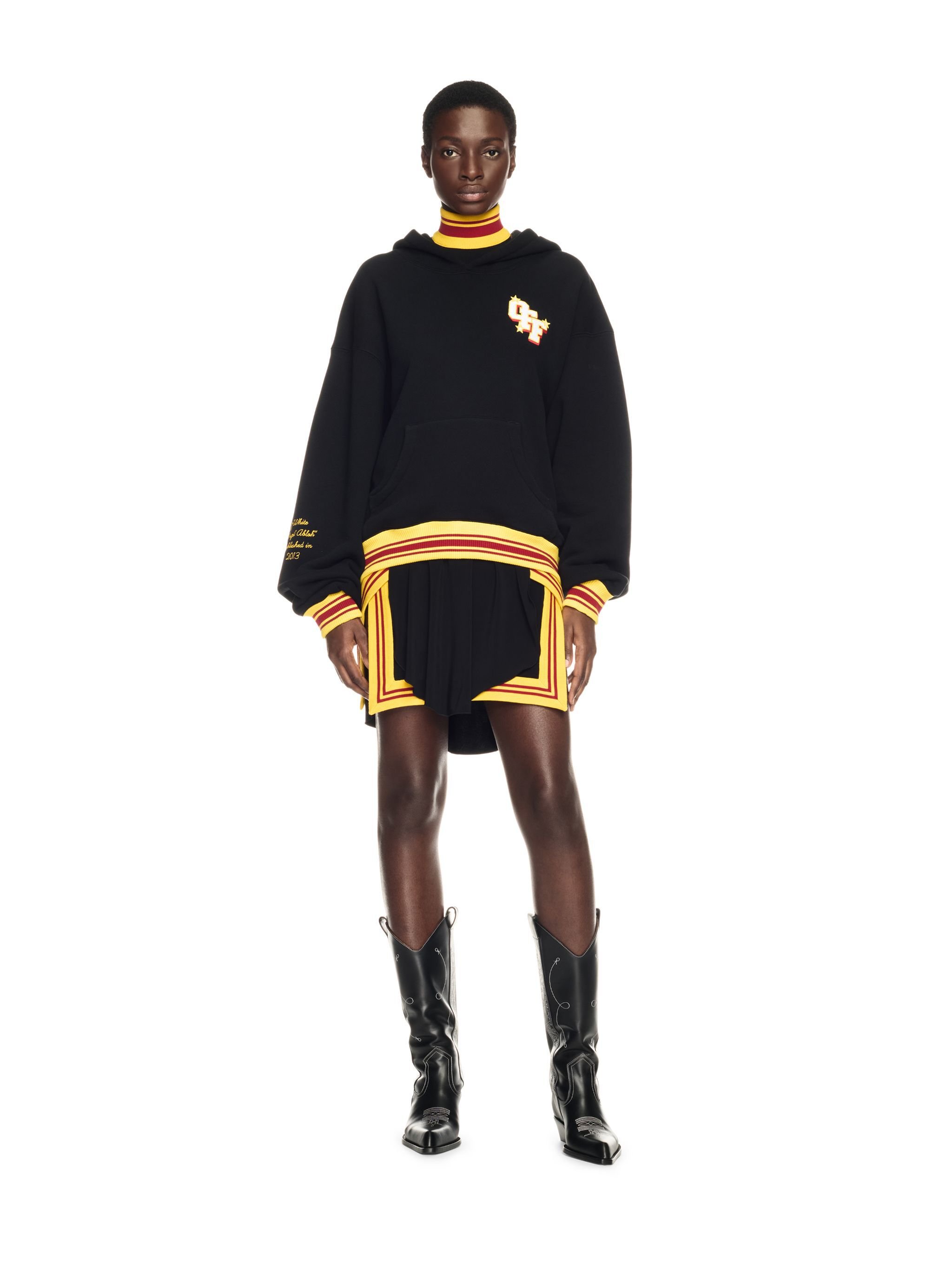 OFF WHITE Schwarzer College-Over-Hoodie SCHWARZ OWBB058W24FLE001