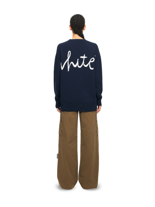 OFF WHITE Bookish Shared Knit Crewneck Night Sky-White 2HE10OS26KNI001