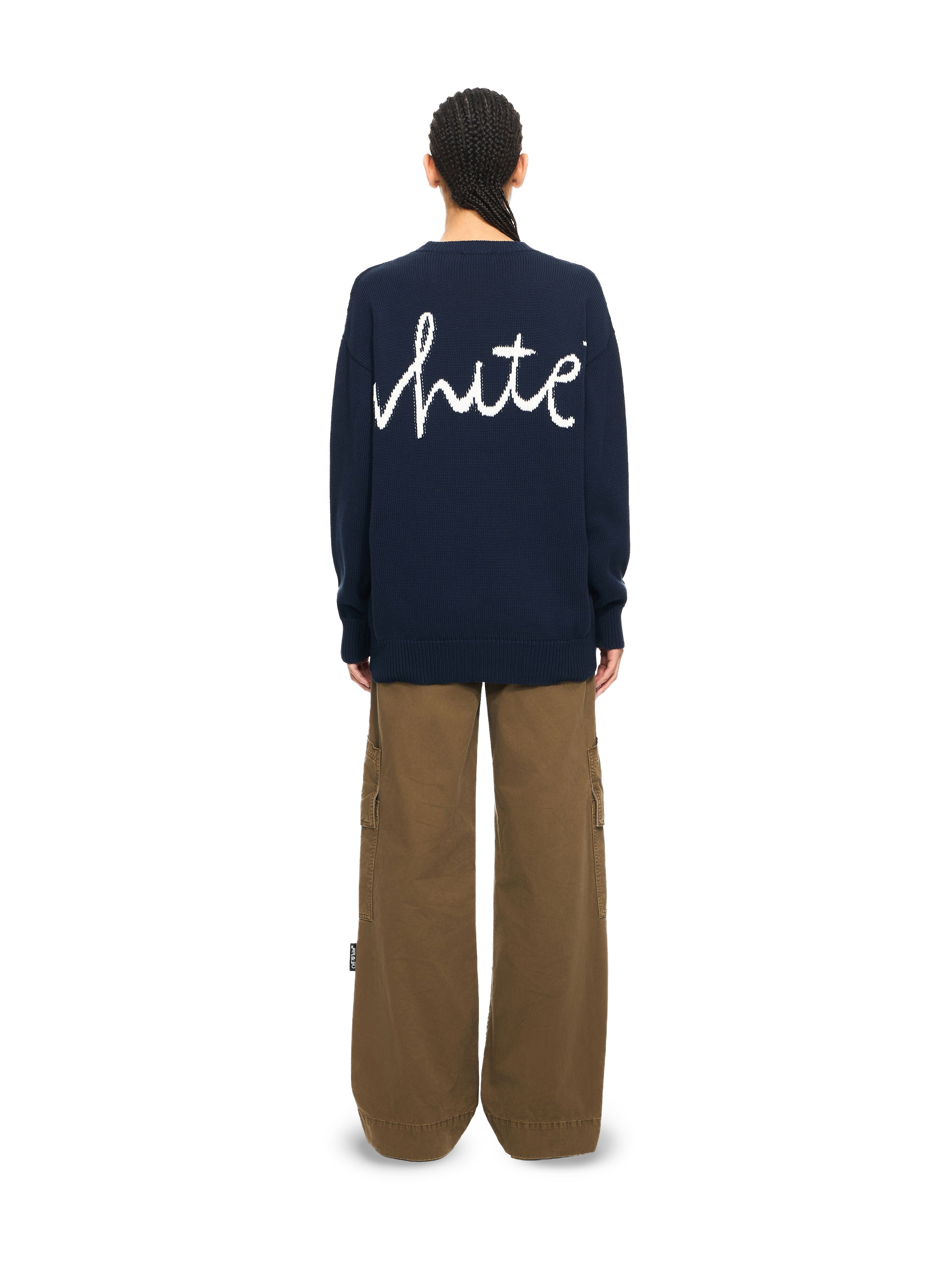 OFF WHITE Bookish Shared Knit Crewneck Night Sky-White 2HE10OS26KNI001