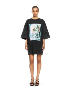 OFF WHITE Adv_Vvs Over T-Shirt Dress Marble Black-White 2DH00AS26JER001