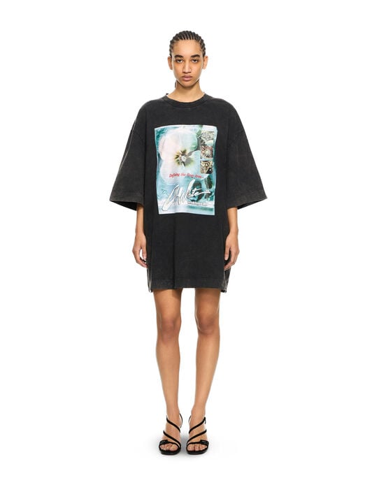 OFF WHITE Adv_Vvs Over T-Shirt Dress Marble Black-White 2DH00AS26JER001