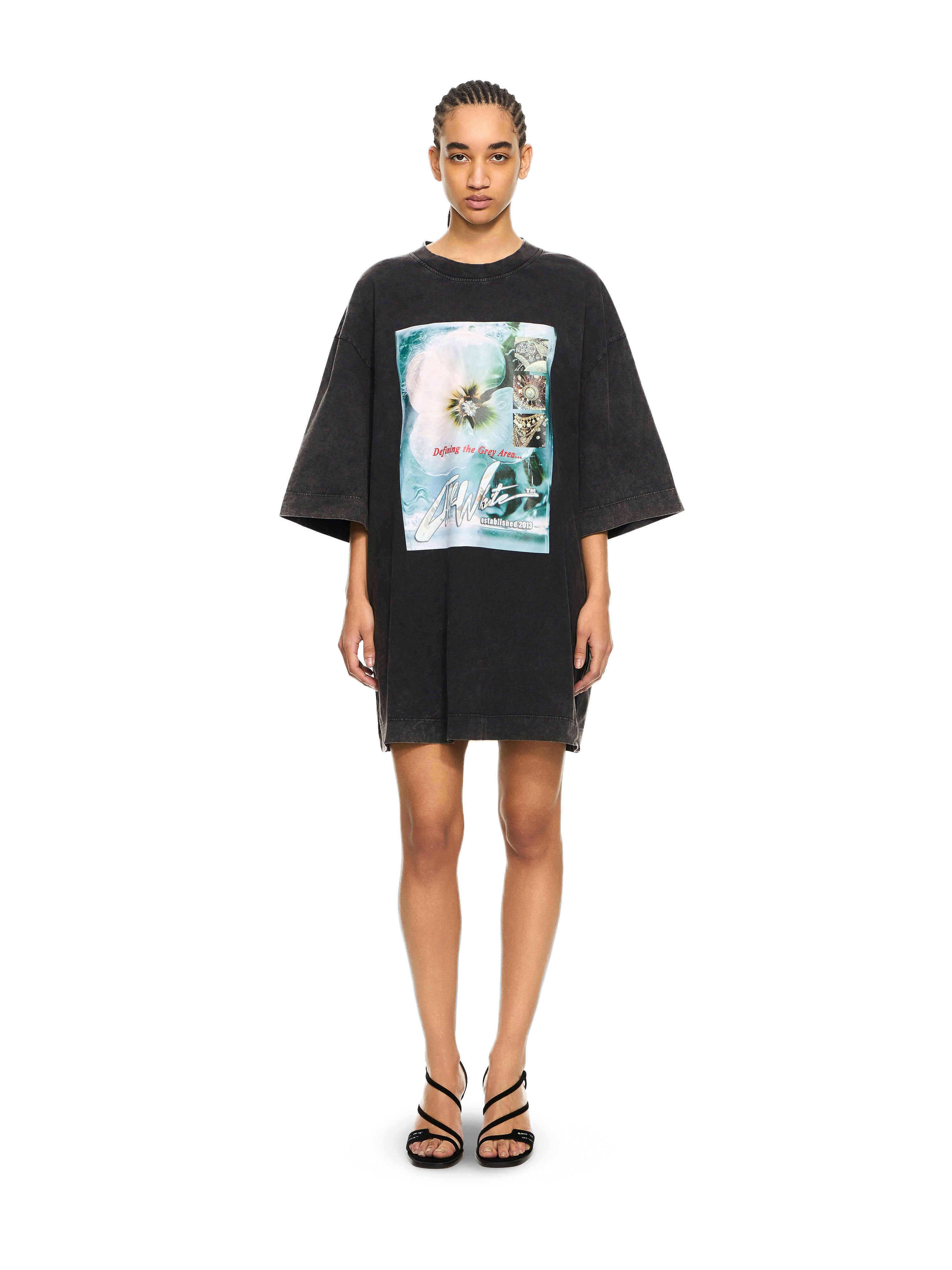 OFF WHITE Adv_Vvs Over T-Shirt Dress Marble Black-White 2DH00AS26JER001