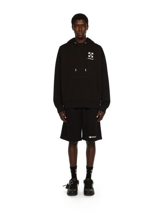OFF WHITE Small Arrow Skate Hoodie BLACK - WHITE OMBB085F25FLE015