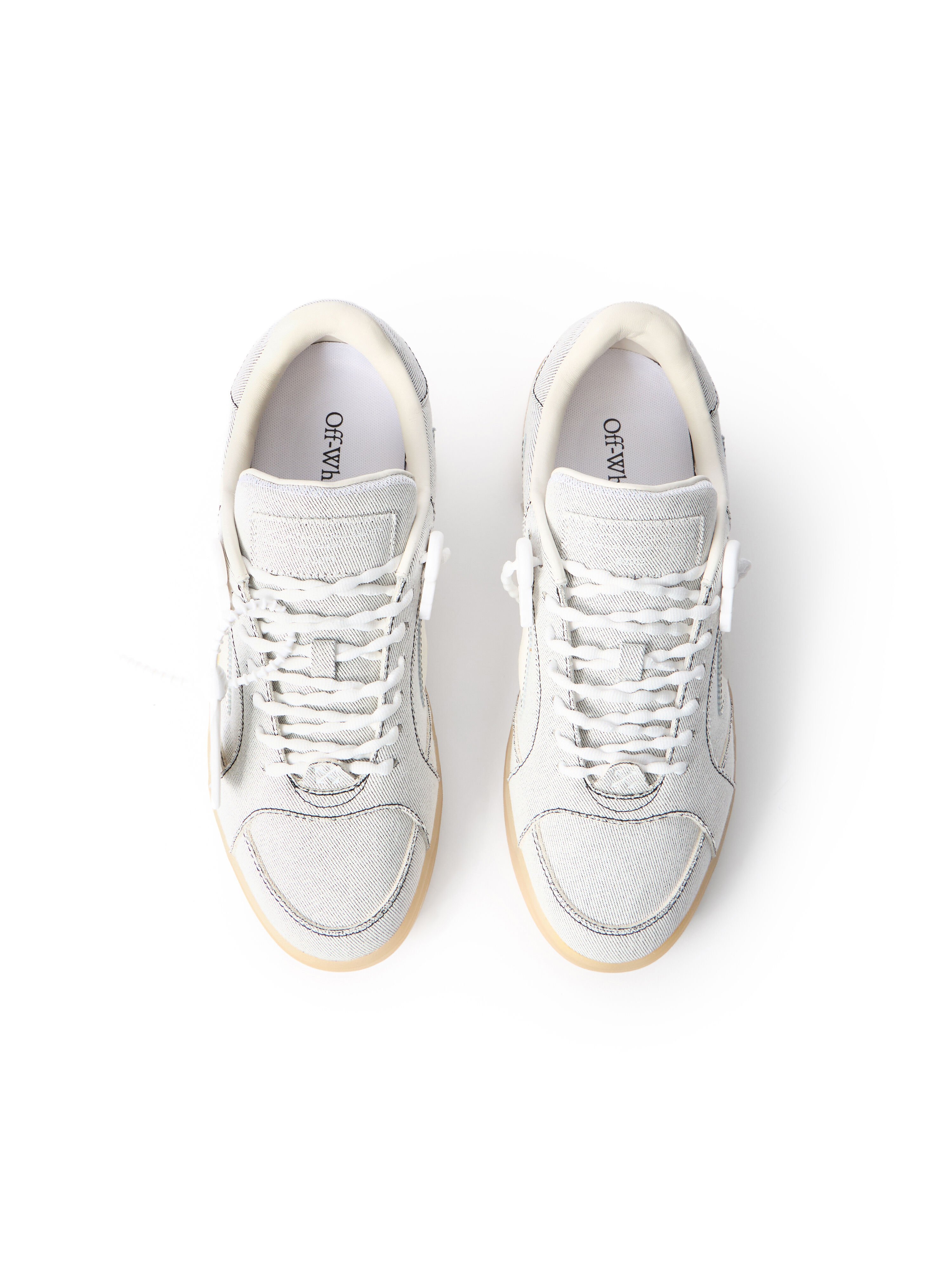 OFF WHITE End Of Play Denim Sneakers WHITE/BLACK OMIA2ALZ26DEN001