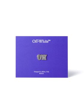 OFF WHITE Silver Initials Dubraw Charm BLACK OMND09BC99LEA001