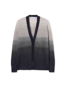 OFF WHITE Mohair Arrow Degrade Cardigan BLACKENED PEARL-WHITE OWHB04KF25KNI001