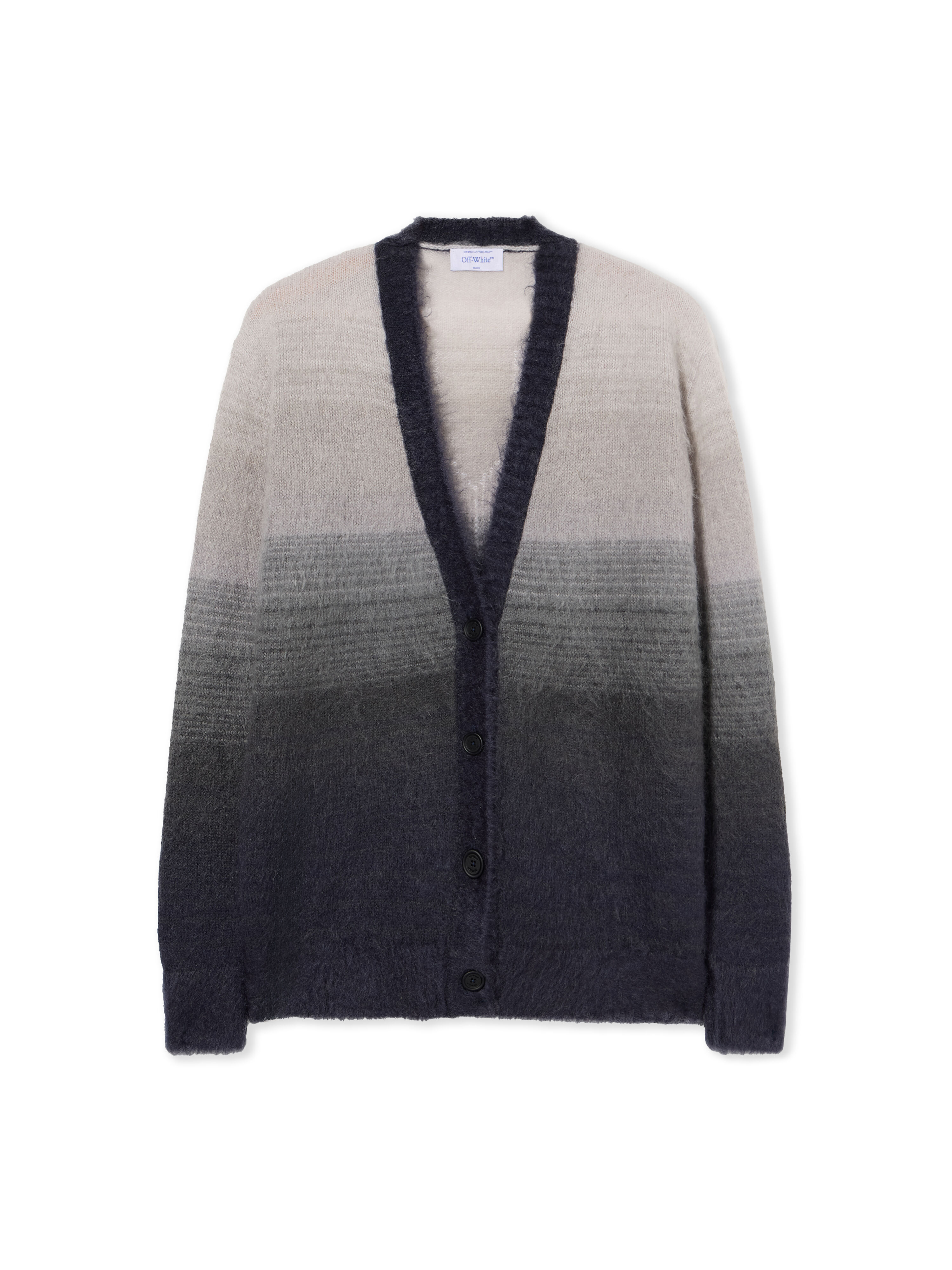 OFF WHITE Mohair Arrow Degrade Cardigan BLACKENED PEARL-WHITE OWHB04KF25KNI001