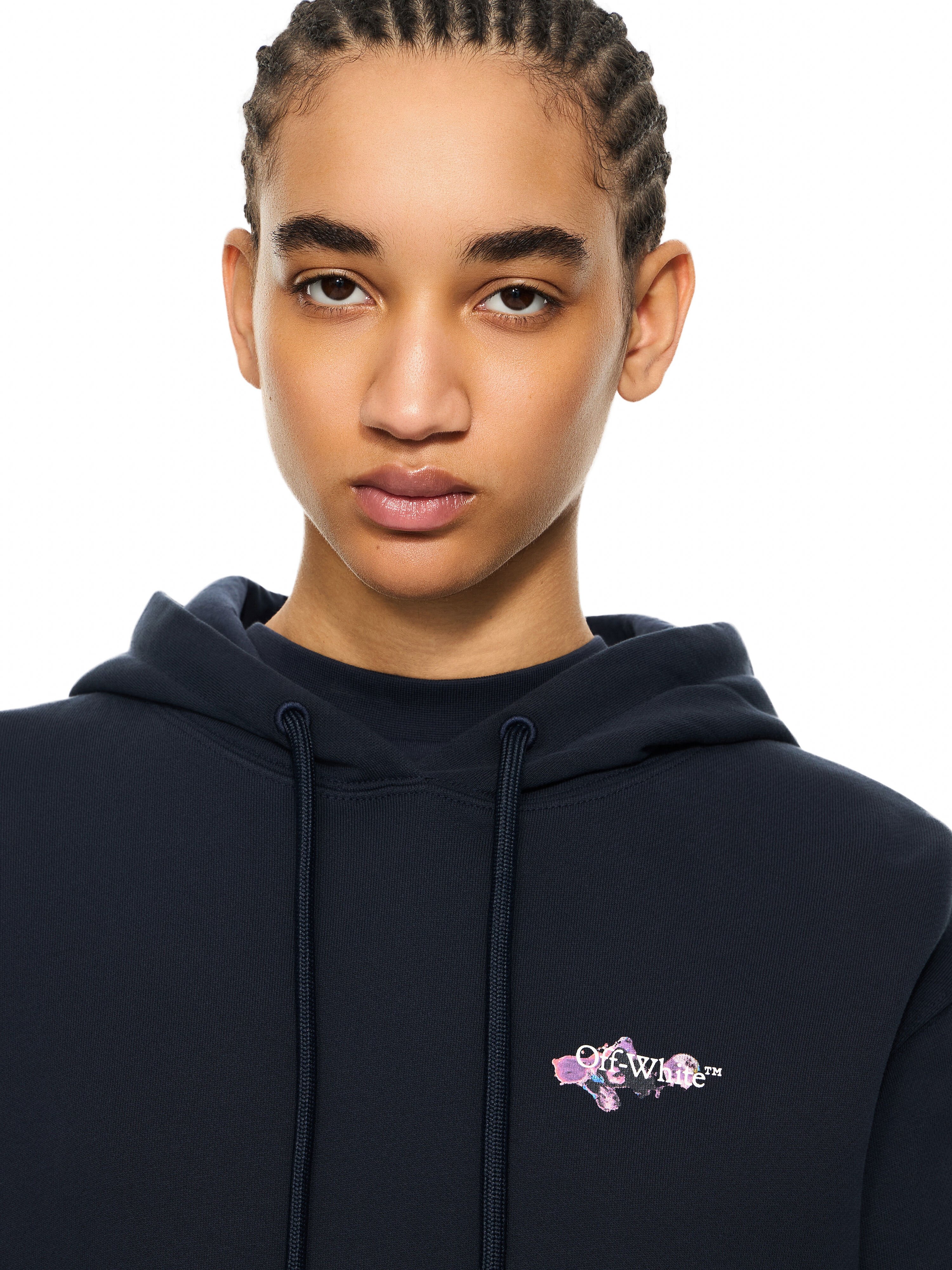 OFF WHITE Dripped Watercolor Arrow Hoodie Night Sky-White 2BB064S26FLE003