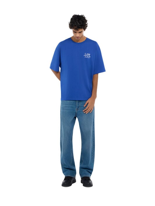 L/AB Diagonal Oversized T-Shirt LAB L/AB Diagonal Oversized T-Shirt COBALT BLUE 44LABF26T054
