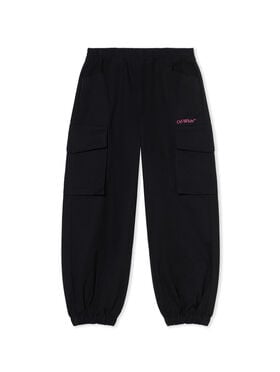 OFF WHITE Diagonal Cango Cargo Logo Pants BLACK - FUCHSIA OGCF005F25FAB001