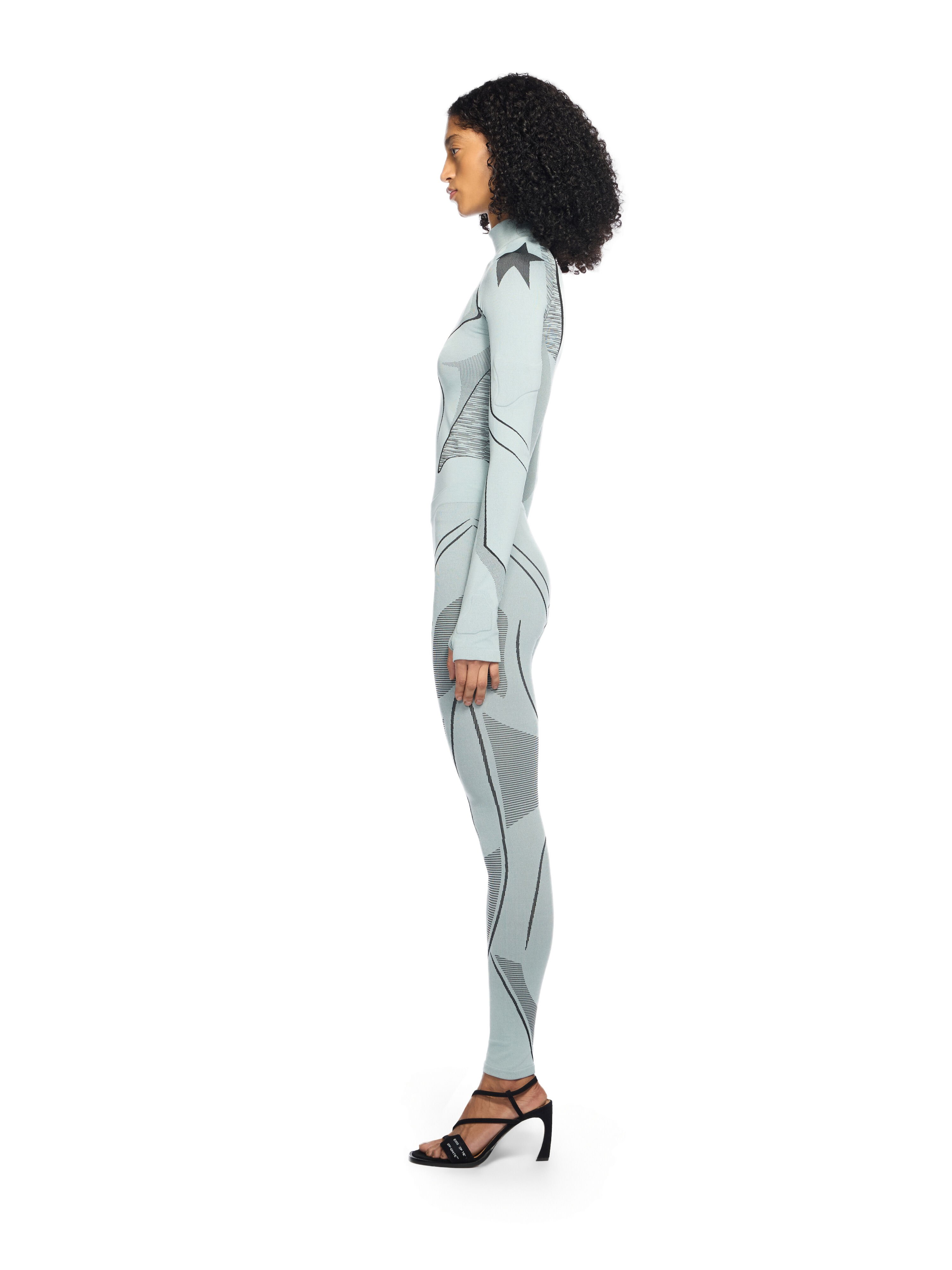 OFF WHITE Seamless Race Top MISTY BLUE-BLACK OWVO05SW25KNI001