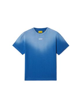 OFF WHITE T-Shirt Mit Gebleachtem Logo BLAU OBAA002S25JER006