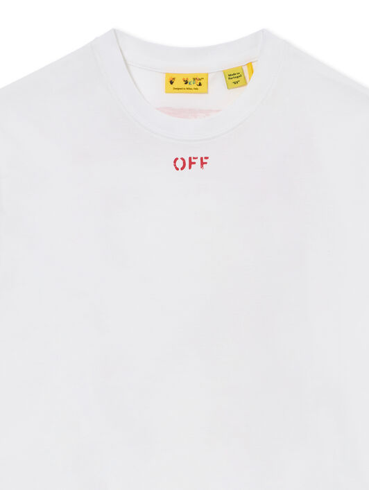 OFF WHITE Arrow Paint Tee S/S WHITE RED 44BAA002S26J006