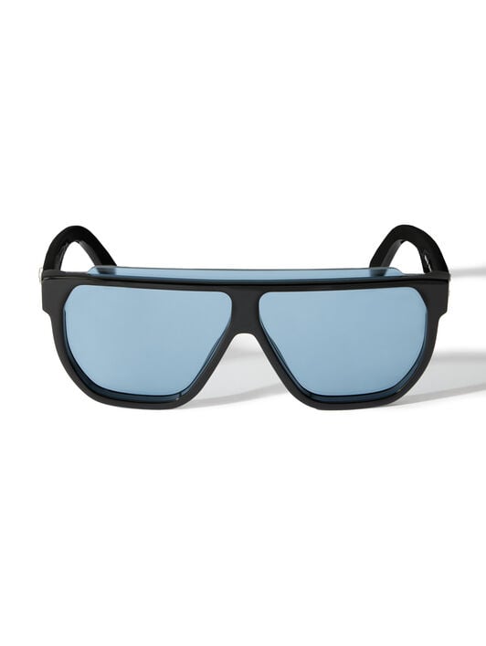 OFF WHITE Earth Light Blue Lens Sunglasses Shiny Black OW10491045133