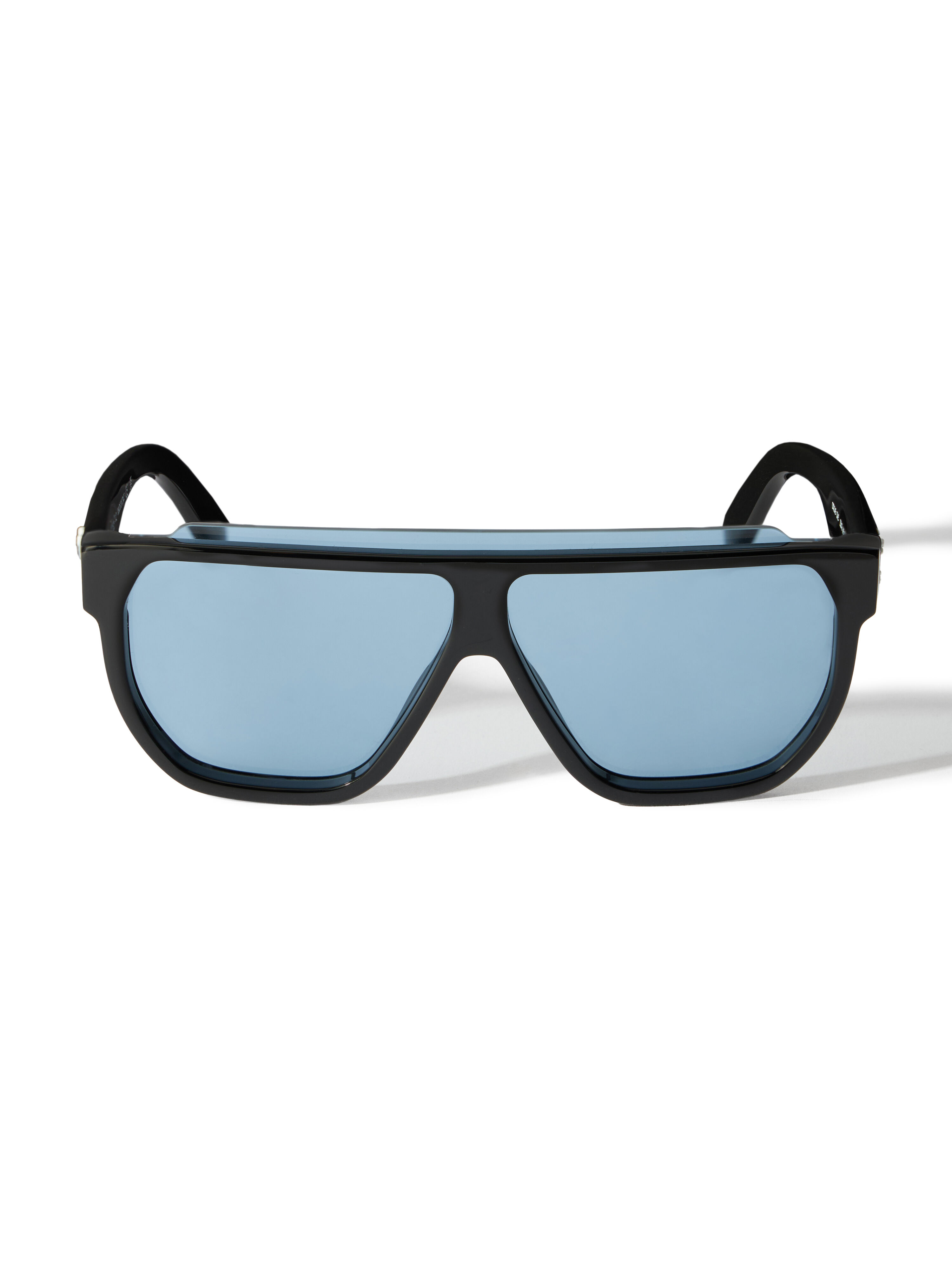 OFF WHITE Earth Light Blue Lens Sunglasses Shiny Black OW10491045133