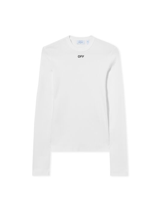 OFF WHITE Co Off Stamp Rib L/S Crew White-Black 2AD136S26JER001