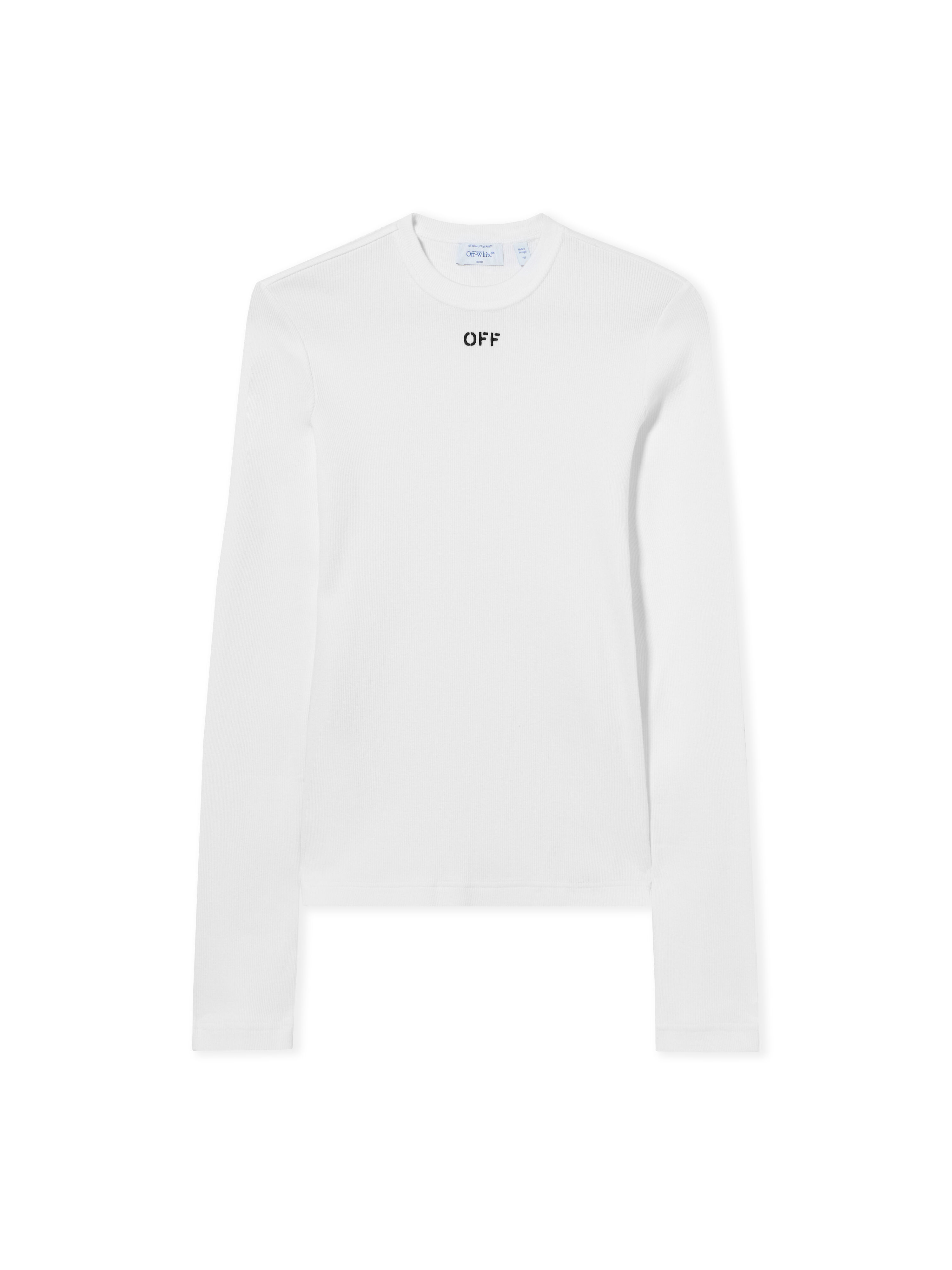 OFF WHITE Co Off Stamp Rib L/S Crew White-Black 2AD136S26JER001