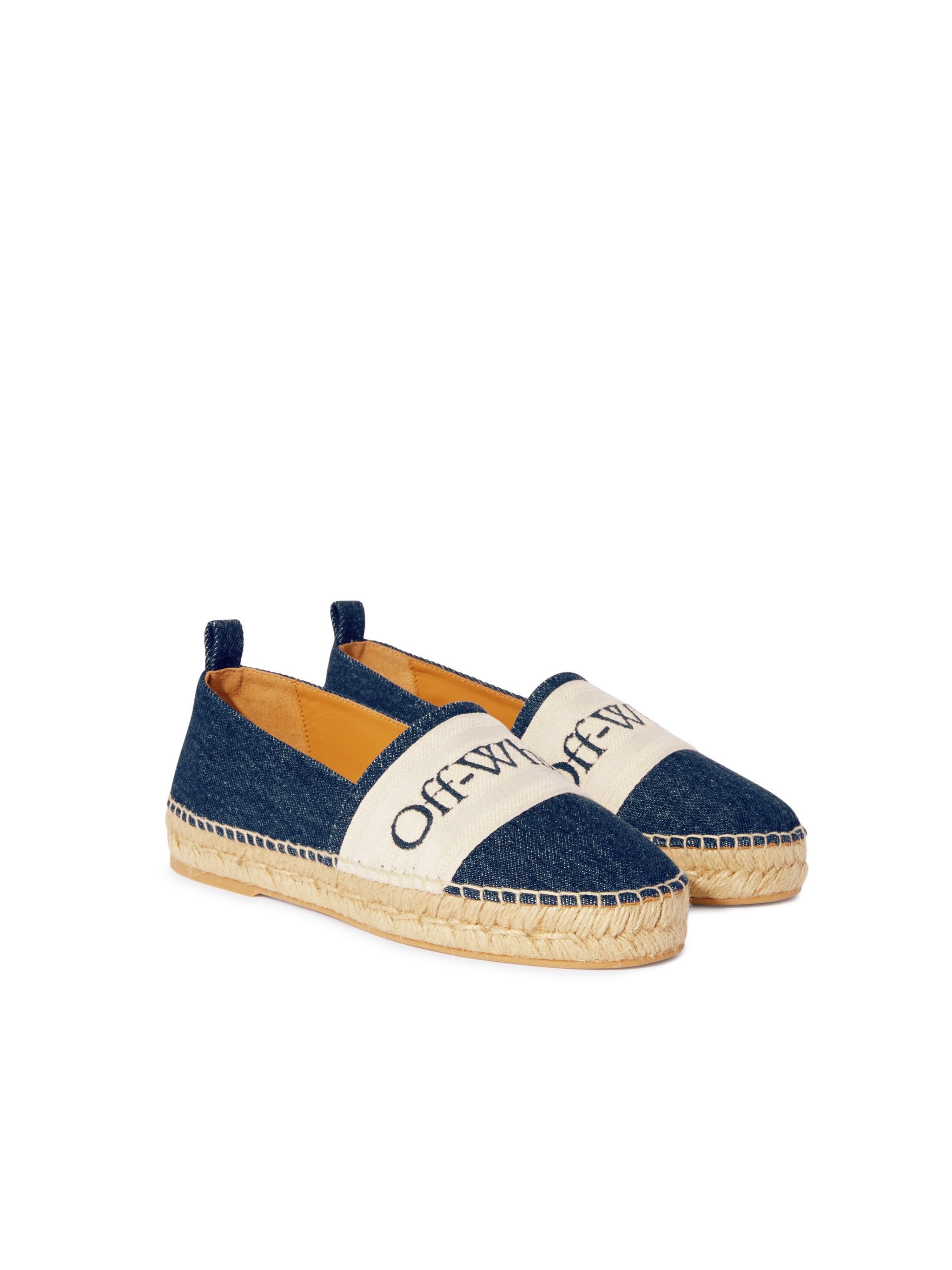 OFF WHITE Espadrillas Blu In Denim Con Logo Bookish BLU OWIB014S25DEN001