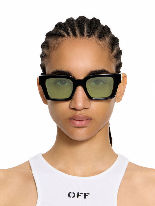 OFF WHITE Virgil L Light Green Lens Sunglasses Shiny silver OW1022105053