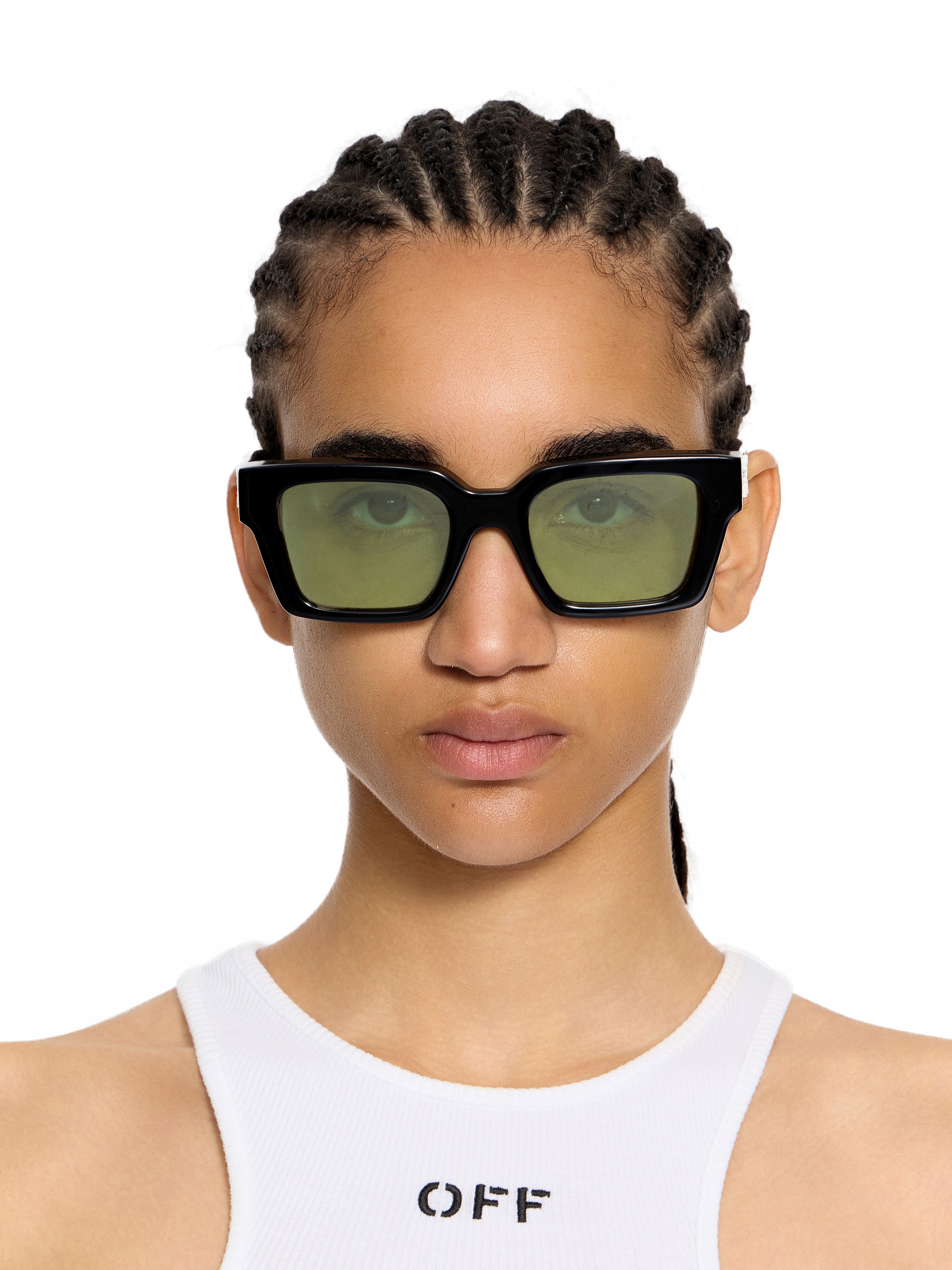 OFF WHITE Virgil L Light Green Lens Sunglasses Shiny silver OW1022105053