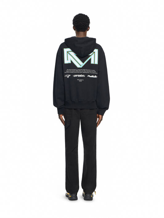 OFF WHITE Industrial Half Arrow Hoodie BLACK 44MBB12NF26F003
