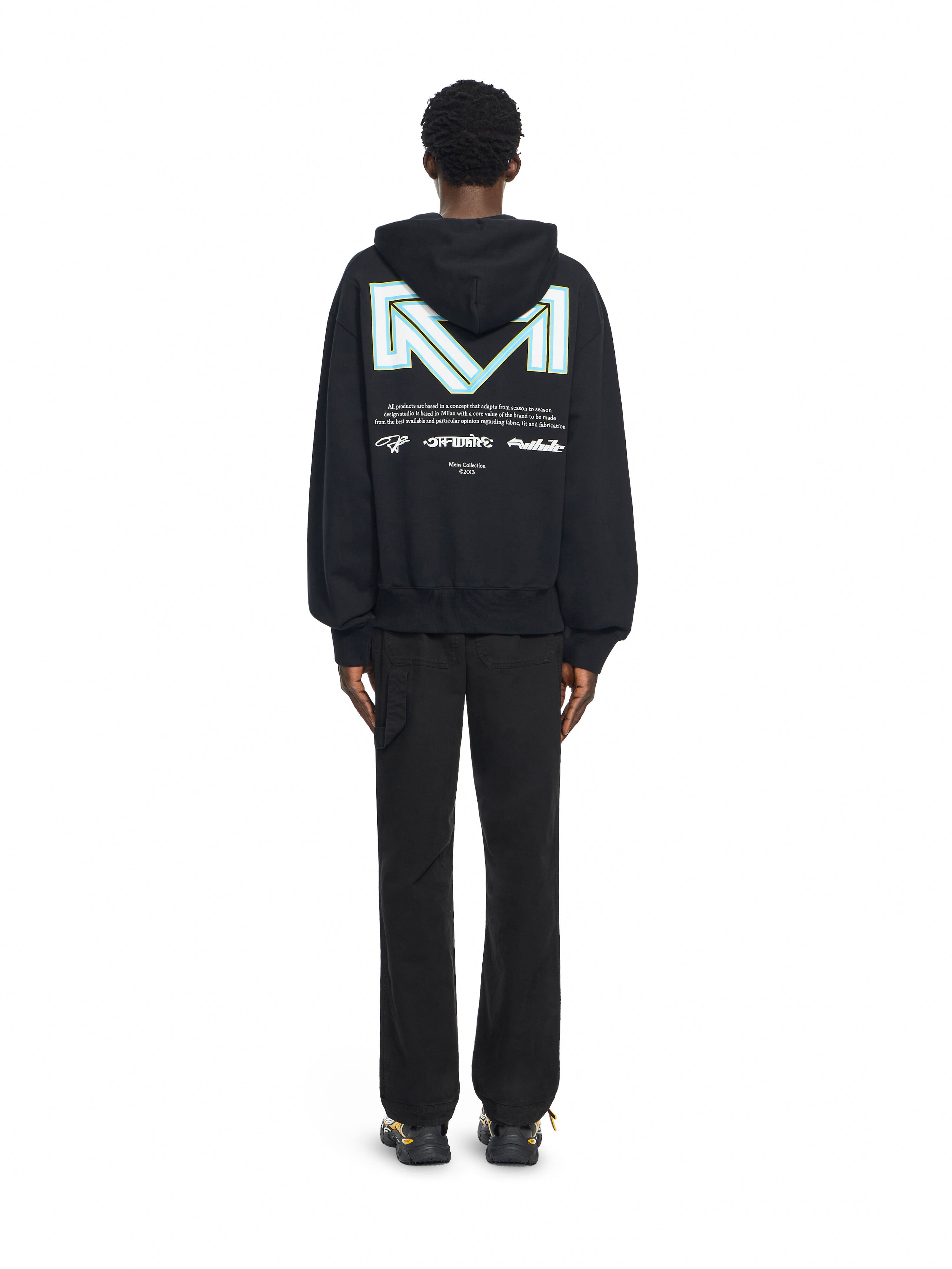 OFF WHITE Industrial Half Arrow Hoodie BLACK 44MBB12NF26F003