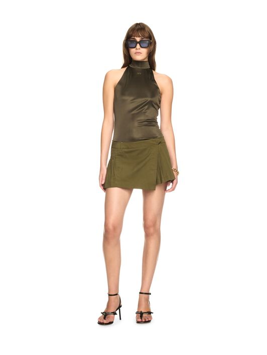 OFF WHITE Green Savana Mini Skirt GREEN OWCU014S25FAB002
