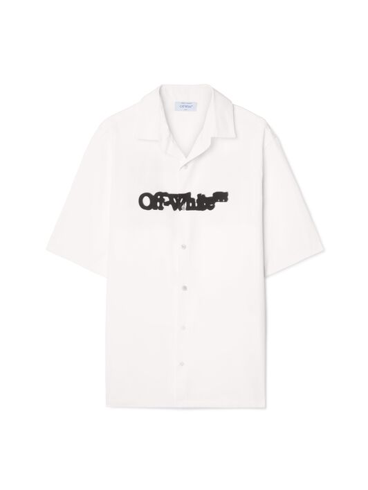 OFF WHITE White Spray Arrow Bowling Shirt WHITE OMGG013S25FAB00A