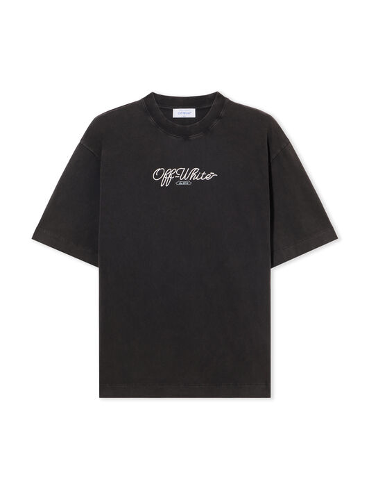 OFF WHITE Scissor Arrow Skate T-Shirt WASHED BLACK-WHITE OWAA134S25JER002
