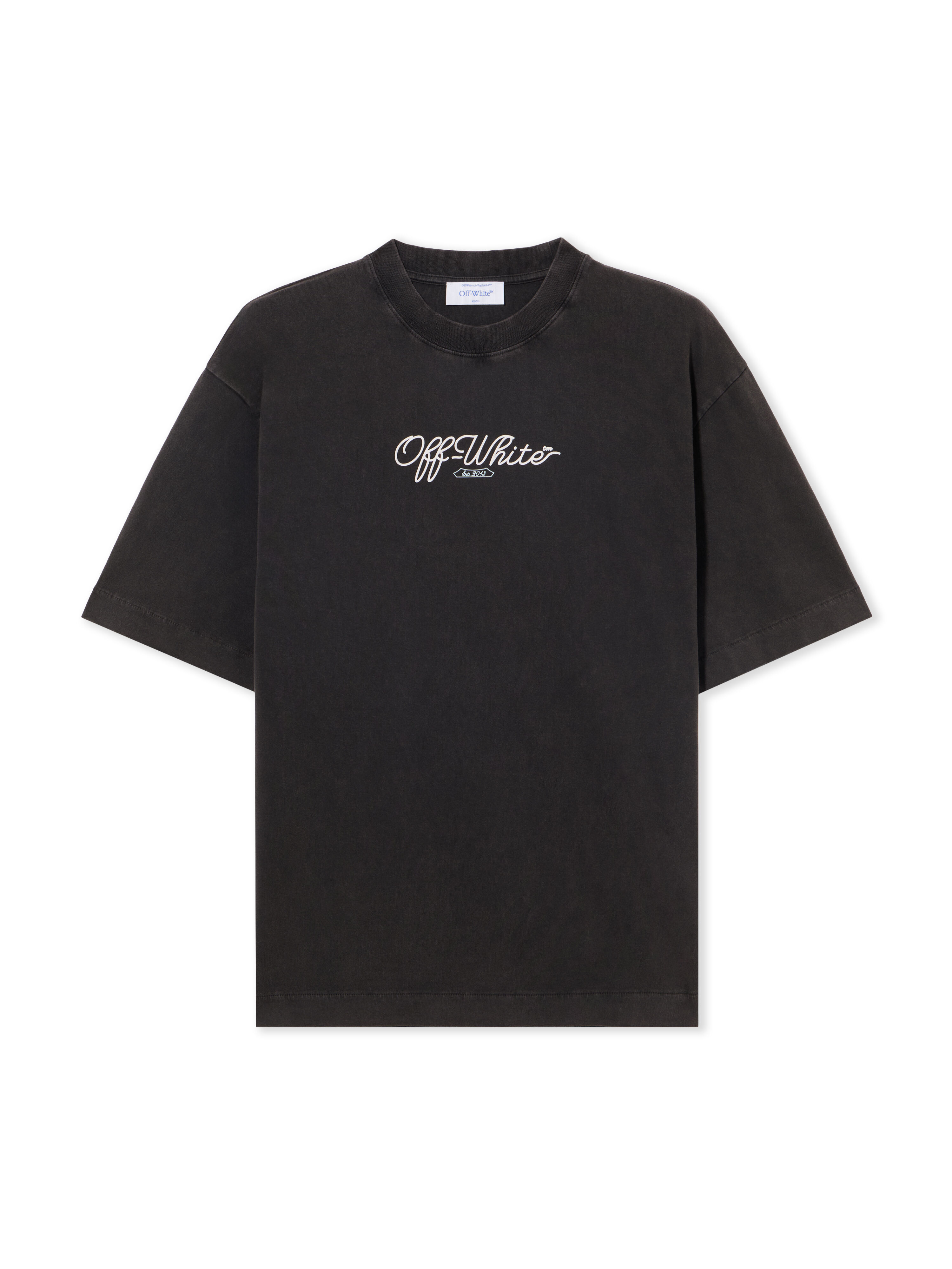 OFF WHITE Scissor Arrow Skate T-Shirt WASHED BLACK-WHITE OWAA134S25JER002