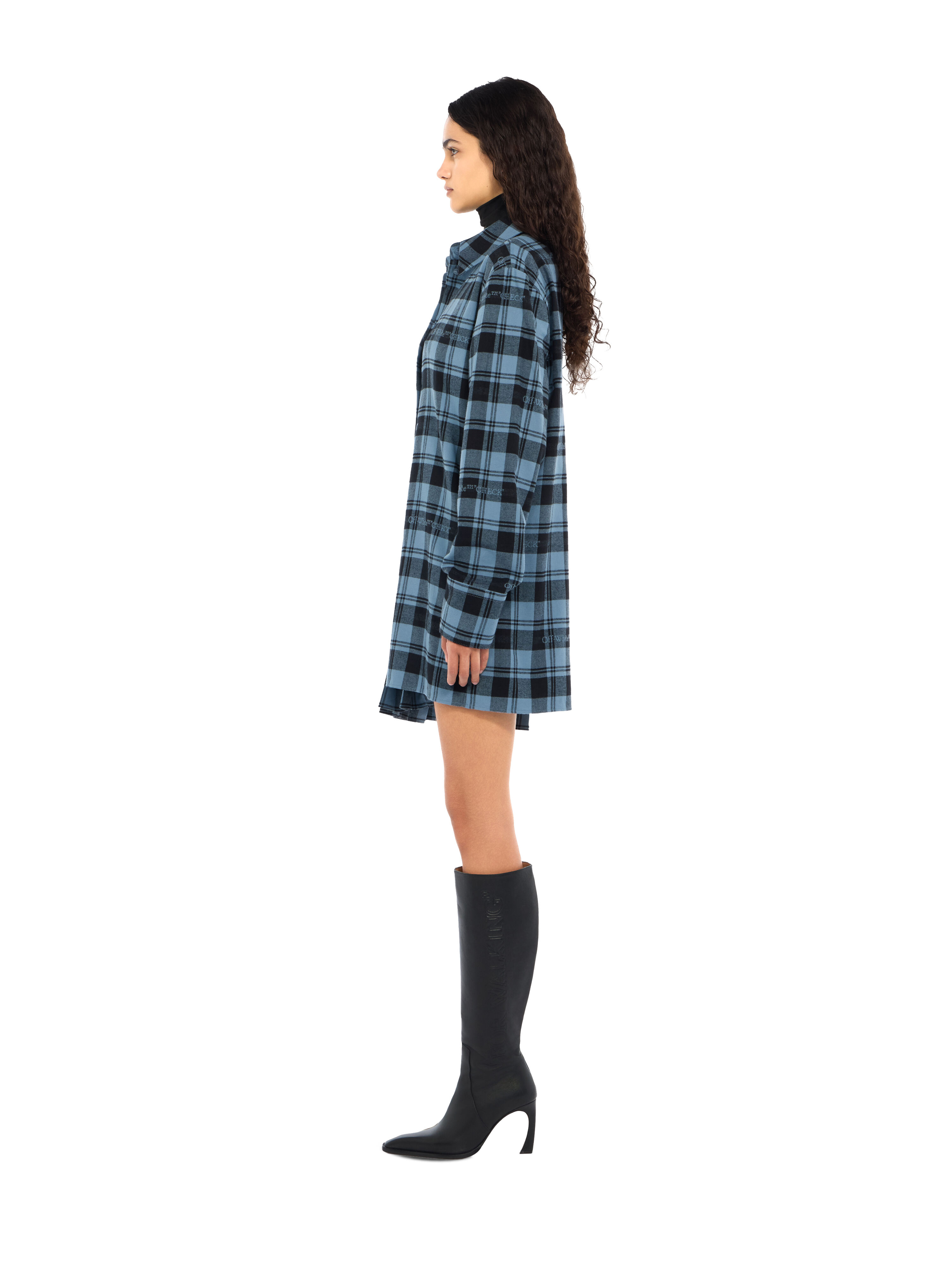 Check Flannel Panel Mini Dress OFF WHITE Check Flannel Panel Mini Dress Citadel Black 2FU00353T