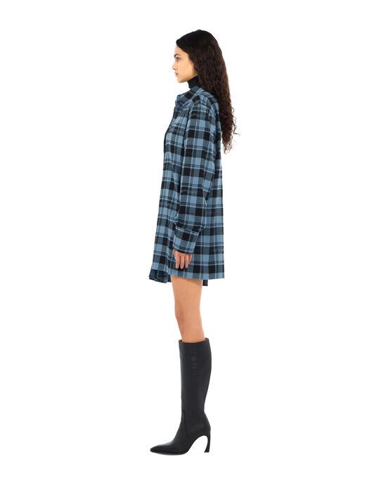 Check Flannel Panel Mini Dress OFF WHITE Check Flannel Panel Mini Dress Citadel Black 2FU00353T