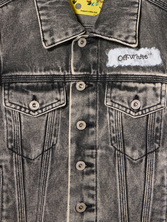 Diagonal Sponge Denim Jacket OFF WHITE Diagonal Sponge Denim Jacket GREY - WHITE OGYE002F25DEN001