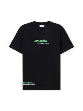 OFF WHITE Barber 2 T-Shirt BLACK - WHITE OMAA027S25JER006